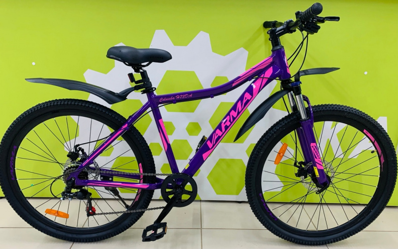 Велосипед 27,5" VARMA Columba H73DA 27,5" р.18., фиолетовый 7ск., ал 2024