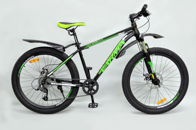 Велосипед 26" VARMA OFF-ROAD 2.0 26" р.15 чёрно-зелёный 8ск. ВРТ