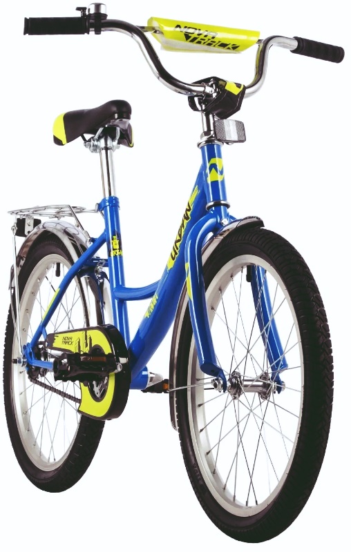 Велосипед 20" NOVATRACK URBAN синий, защ А-тип, тормоз нож, крылья и багаж хром, без доп колес