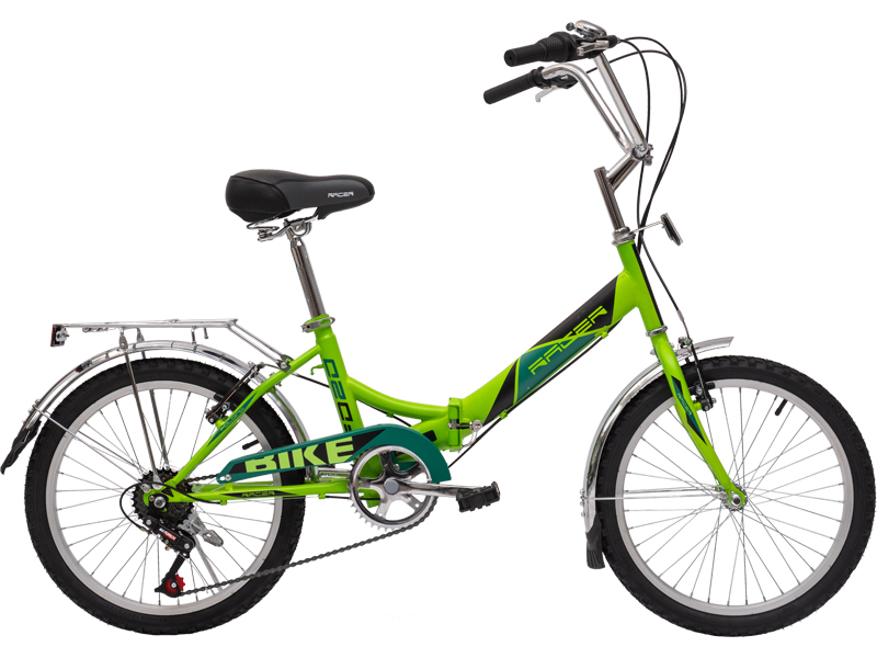 Велосипед 20" складной RACER 20-6-30 черно-зеленый