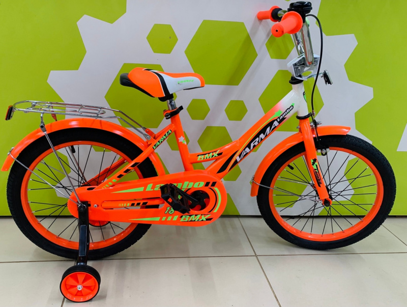 Велосипед 18" Lambo бело-оранжевый