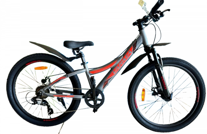 Велосипед 24" VARMA ДЕНАЛИ H40DA серо-красный р.11.5 7 ск
