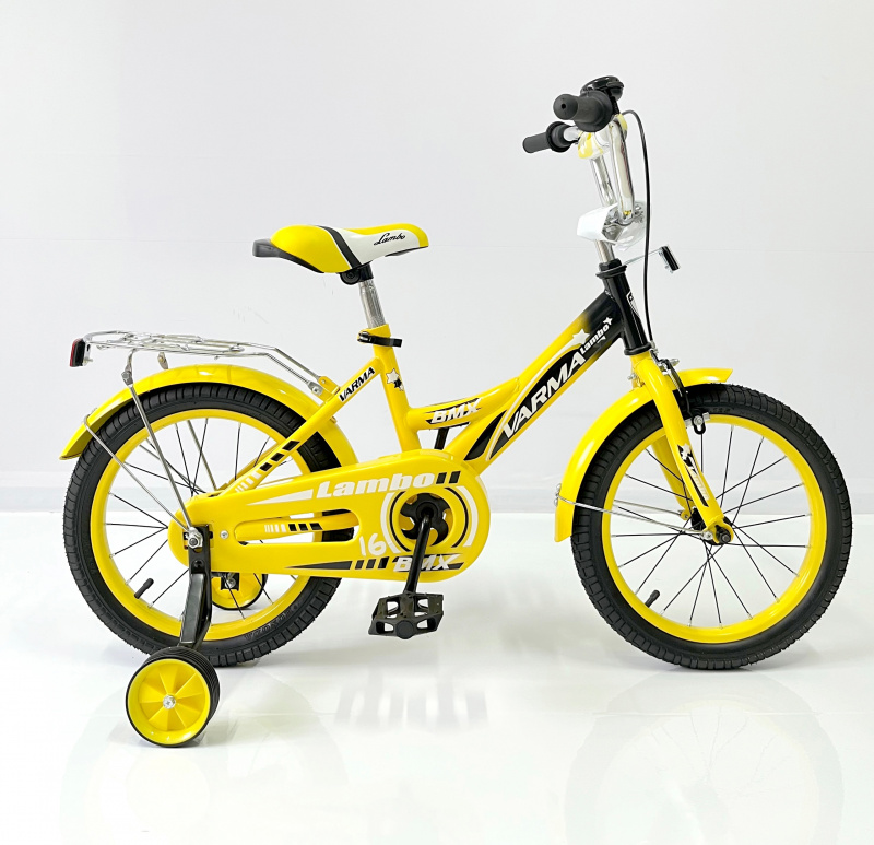 Велосипед 16" LAMBO желтый, передний тормоз 